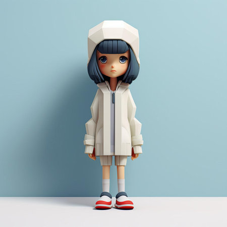 the model stands confidently against a serene blue background, showcasing a chic outfit and stylish accessories, epitomizing modern fashion trends with a clean and minimalist aesthetic, perfect for fashion enthusiasts and style inspirations seeking wardrobe ideas and clothing inspiration. ai generatedの素材