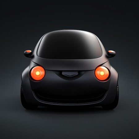 the 3d car, a sleek and stylish vehicle, stands out against a blank black background, showcasing its vibrant colors and intricate design details, perfect for car enthusiasts and designers looking for high-quality 3d models and automotive inspiration. ai generatedの素材