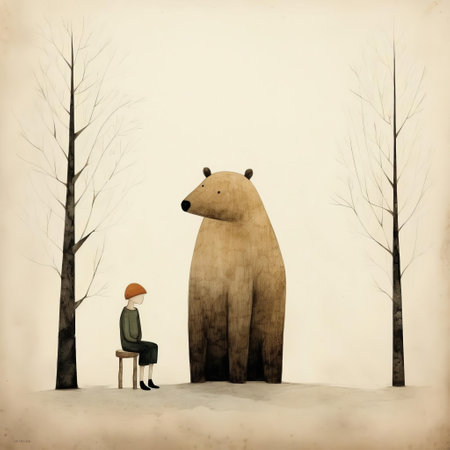 the weeping woman, a hauntingly beautiful illustration by jon klassen, depicts a sorrowful female figure with a subtle, enigmatic expression, showcasing the artist's mastery of conveying emotions through simple yet powerful lines and muted colors, evoking feelings of melancholy and introspection. ai generatedの素材