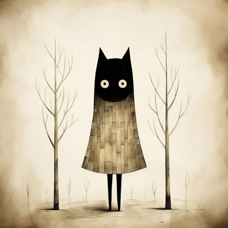 the weasel, a cunning and sly forest creature, is depicted in a beautiful illustration by jon klassen, showcasing her sleek grey and white fur, sharp features, and piercing eyes, set against a minimalist background, evoking a sense of mystery and intrigue in this stunning animal portrait. ai generatedの素材