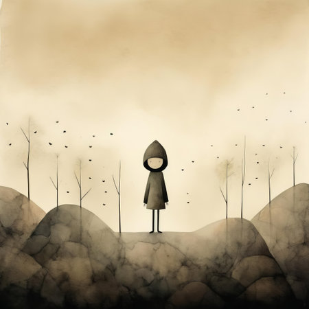 the weeping woman, a hauntingly beautiful illustration created by renowned author and illustrator jon klassen, showcases a mysterious female figure with a subtle yet evocative expression, surrounded by an eerie atmosphere, evoking feelings of melancholy and introspection, perfect for fans of dark whimsy and gothic art. ai generatedの素材