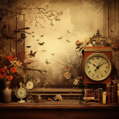 the distressed vintage background, with its worn and faded texture, evokes a sense of nostalgia and retro charm, perfect for adding a touch of classic elegance to any design, from rustic wedding invitations to antique-inspired home decor, and even grungy music festival posters. ai generatedの素材