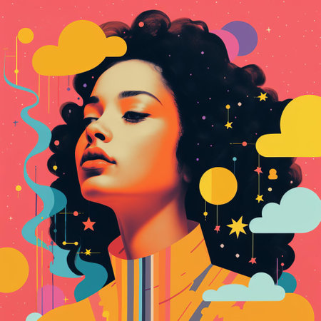 the vibrant artwork showcases a mesmerizing design inspired by risograph, a popular digital printing technique, featuring bold colors, geometric patterns, and abstract shapes, evoking a sense of modernity and creativity, perfect for art enthusiasts and design lovers alike. ai generatedの素材