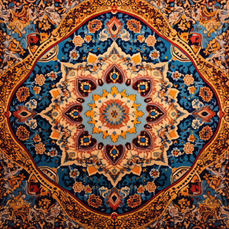 the carpet background, a vibrant and colorful textile floor covering, adds warmth and coziness to any room, featuring intricate patterns and designs that create a comfortable and inviting atmosphere, perfect for home decor, interior design, and furniture arrangement. ai generatedの素材