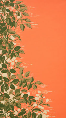 the plain risograph print stands out against a rich olive background, showcasing a beautiful contrast of simplicity and elegance, perfect for art enthusiasts and design lovers who appreciate minimalist aesthetics and unique printing techniques. ai generatedの素材