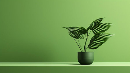 the minimalist interior features a serene green accent wall that brings a sense of calmness and tranquility to the modern living space, perfectly blending with the sleek furniture and natural light to create a peaceful atmosphere. ai generatedの素材