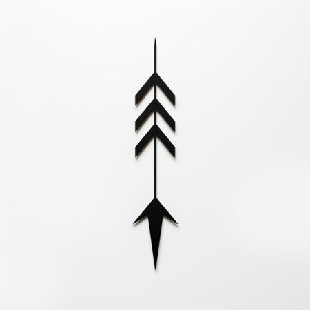 the arrow, a sleek and modern symbol, stands out against a pristine white isolated background, its minimalist design evoking a sense of direction and precision, perfect for graphic designs, illustrations, and digital art projects requiring a clean and simple visual element. ai generatedの素材
