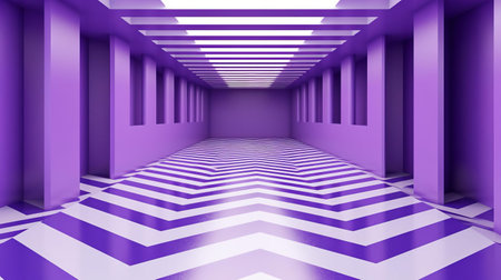 the geometric pattern features a mesmerizing minimal design with vibrant violet hues, showcasing the essence of op art, an optical illusion style that plays with shapes and colors to create a sense of movement and visual tension, perfect for modern art enthusiasts and design lovers. ai generatedの素材