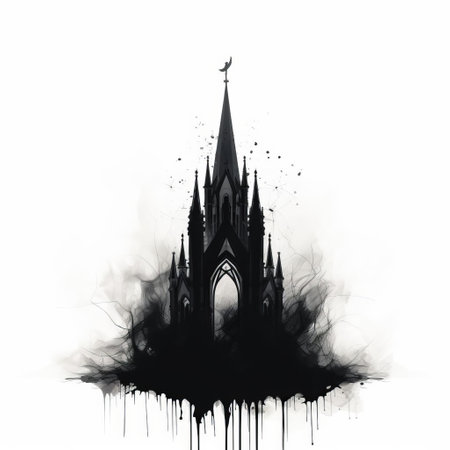 the gothic arch, a stunning architectural element, stands out against a pristine white isolated background, showcasing its intricate details and ornate carvings, perfect for design inspiration, art projects, and historical references, evoking a sense of mystery and elegance in modern design. ai generatedの素材