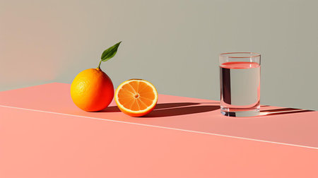 fresh fruit punch sits elegantly on the table, surrounded by vibrant colors and eclectic glassware, capturing a playful and inviting atmosphere with its unique, varied angle, perfect for a summer gathering or casual dinner party with friends and family. ai generatedの素材