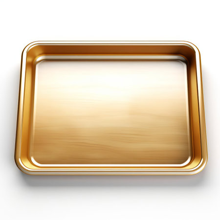 the tray, made of sleek and modern material, sits elegantly on a pristine white isolated background, showcasing its clean lines and minimalist design, perfect for serving appetizers, desserts, or cocktails at a dinner party or special occasion, adding a touch of sophistication to any table setting. ai generatedの素材