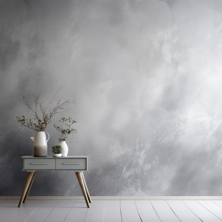 gray wallpaper spray paint adds a touch of sophistication to any room, providing a versatile backdrop for decorative elements and furniture, while its matte finish reduces glare and creates a calming atmosphere, perfect for modern interior design and diy projects. ai generatedの素材