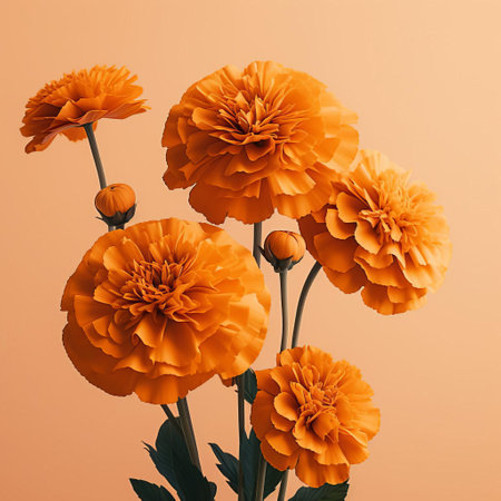 the vintage marigold background, with its soft, warm tones and subtle texture, evokes a sense of simplicity and minimalism, perfect for adding a touch of nostalgia and elegance to any design or digital project, ideal for creatives seeking a classic, understated aesthetic. ai generatedの素材