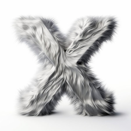 the elegant silver letter x stands out against a crisp white background, showcasing a stunning contrast that catches the eye, perfect for graphic design, typography, and minimalist art enthusiasts, adding a touch of sophistication to any visual project or digital design. ai generatedの素材