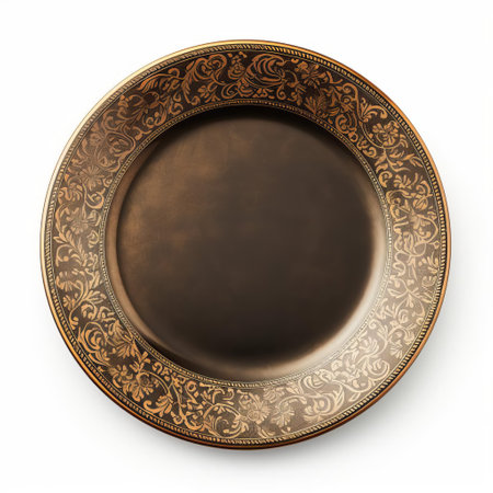 the plate, made of ceramic material, sits isolated on a clean white background, showcasing its plain design and simplicity, perfect for food presentation or as a decorative piece in a minimalist setting, ideal for photography and graphic design projects. ai generatedの素材