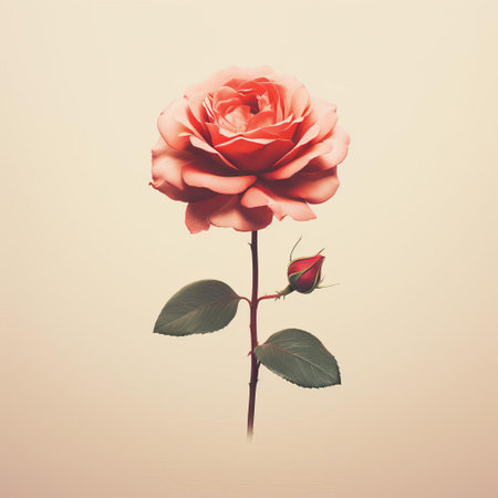 the vintage rose background features a delicate, simple, and minimal design, evoking a sense of classic elegance and sophistication, perfect for adding a touch of romance and nostalgia to any project, with its soft, muted colors and subtle texture. ai generatedの素材