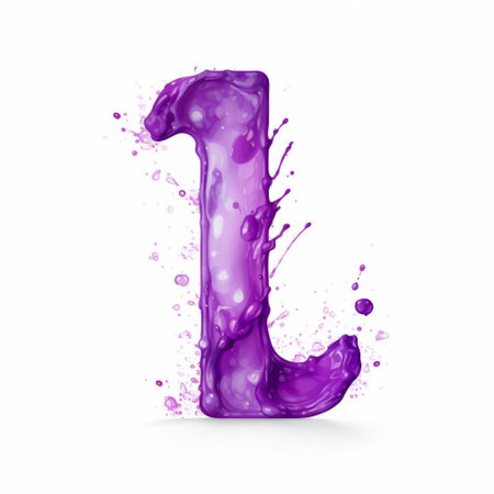 the letter i, boldly designed in a vibrant purple hue, stands out against a crisp white background, creating a striking visual contrast that demands attention, perfect for graphic designers and artists seeking unique typography elements for their projects. ai generatedの素材