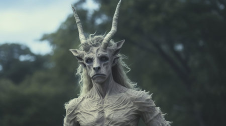 the centaur, a mythological hybrid creature, is majestically captured in this stunning portrait photograph, showcasing its powerful horse body and wise human face, blending ancient greek mythology with modern digital art, perfect for fantasy and mythology enthusiasts. ai generatedの素材