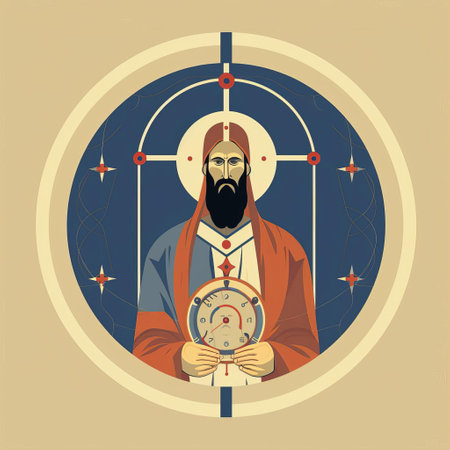 the icon depicts a serene madonna surrounded by intricate golden mosaics and ornate patterns, exemplifying the opulent style of byzantine art, characterized by rich colors, geometric shapes, and symbolic motifs, evoking a sense of spirituality and mysticism in this stunning piece of religious art. ai generatedの素材