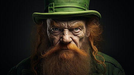 this mystical leprechaun hybrid, with its vibrant green skin and mischievous grin, sits regally in a lush, emerald forest, surrounded by ancient celtic symbols and four-leaf clovers, evoking the magic and wonder of irish folklore and mythology, perfect for st. patrick's day celebrations and fantasy art enthusiasts. ai generatedの素材