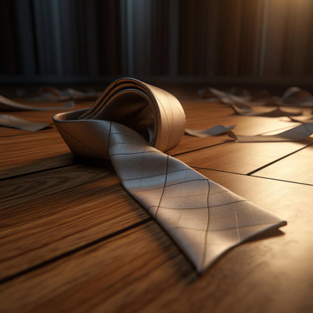 the tie, a staple of men's formal wear, is elegantly showcased in this stunning 3d render digital rendering, highlighting its intricate textures and subtle sheen, set against a sleek black background that accentuates its sophisticated design, perfect for formal events and business attire. ai generatedの素材