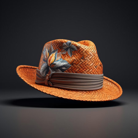 the hat sits majestically in a stunning 3d render digital rendering, showcasing intricate details and textures, perfect for fashion designers, graphic artists, and 3d modelers looking for inspiration in computer-generated imagery, digital art, and virtual reality applications. ai generatedの素材
