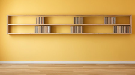 the bookcase stands tall against a neutral-colored wall, leaving ample empty wall space above it, perfect for displaying decorative items, such as framed artwork, mirrors, or shelves, to add a touch of elegance and sophistication to the room's interior design and decor. ai generatedの素材