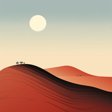 the hill stands serene in this stunning minimalist line art piece, set against a vibrant color palette that evokes a sense of tranquility and simplicity, perfect for nature lovers and art enthusiasts alike, adding a touch of modern elegance to any room's decor. ai generatedの素材