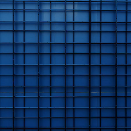 the grid, a mesmerizing geometric pattern, takes center stage in this stunning visual composition, set against a calming indigo background that exudes serenity and sophistication, perfect for fans of minimalistic design and abstract art. ai generatedの素材