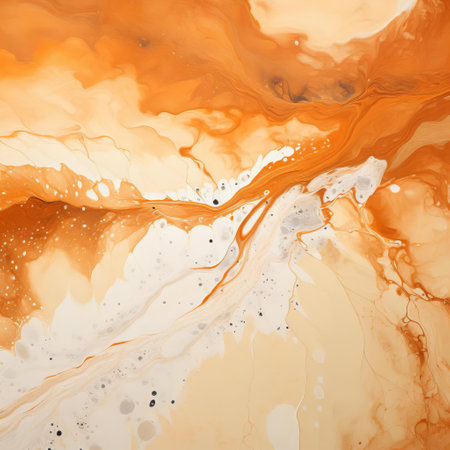 the abstract artwork features a mesmerizing blend of creamy hues, swirling together in a dance of texture and tone, evoking emotions and sparking imagination, as the soft, velvety colors of beige and ivory mingle with subtle strokes of golden brown, creating a soothing visual experience. ai generatedの素材