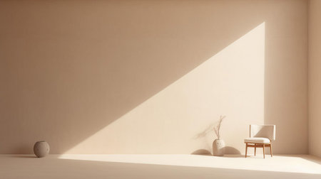 the sofa sits elegantly in the living room, its minimal design and beige upholstery blending seamlessly with the surrounding decor, creating a sense of calmness and serenity, perfect for relaxation and conversation, while its neutral tone complements any interior style or color scheme. ai generatedの素材