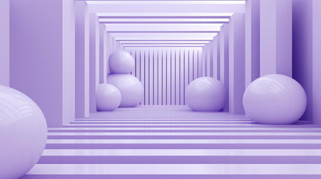 the geometric pattern features a mesmerizing blend of minimal shapes in soothing lavender hues, evoking the essence of op art's psychedelic vibe, perfect for adding a touch of retro chic to any modern space or design project. ai generatedの素材