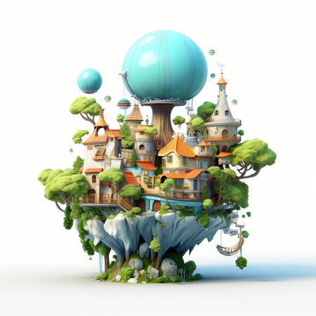 a futuristic robot stands isolated on a white background, showcasing its intricate 3d illustration design, highlighting its metallic body and glowing blue eyes, perfect for sci-fi and technology themed projects, representing artificial intelligence and futuristic innovation. ai generatedの素材