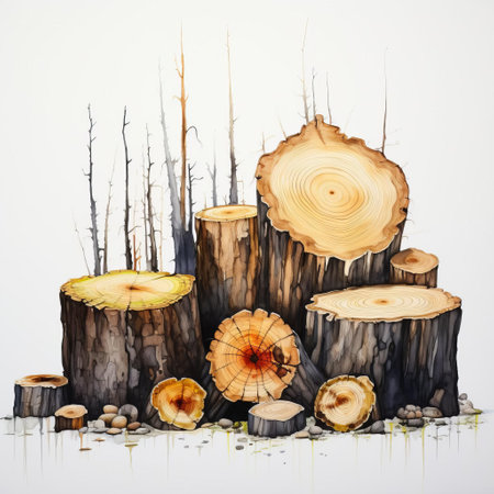 artistic blending stumps lie scattered on a pristine white background, their tapered tips and smooth surfaces waiting to be used for smudging and blending graphite pencil marks in drawing and sketching techniques, creating subtle transitions and nuanced shading in artistic creations. ai generatedの素材