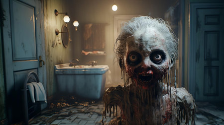 the horror game, set in a hauntingly atmospheric environment, leverages the powerful unreal engine 5 to deliver a spine-tingling experience in stunning 4k resolution, complete with eerie sound effects, jump scares, and intense action sequences that will keep gamers on the edge of their seats. ai generatedの素材