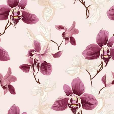 the orchid stands elegantly against a subtle, muted vintage background, exuding simplicity and minimalism, evoking a sense of timeless beauty and sophistication, perfect for adding a touch of understated elegance to any space or design project. ai generatedの素材