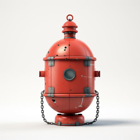 a vibrant 2d buoy illustration, depicted in a full-body pose, stands out against a crisp white isolated background, showcasing its bright colors and playful design, perfect for nautical-themed graphics, marine-inspired art, and ocean-related visual projects. ai generatedの素材