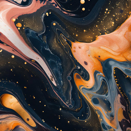 the mesmerizing liquid marble texture design features a hypnotic blend of swirling patterns, reminiscent of a futuristic nebula, with shimmering silver and dark blue hues that evoke a sense of luxury and sophistication, perfect for modern interior design and decorative elements. ai generatedの素材