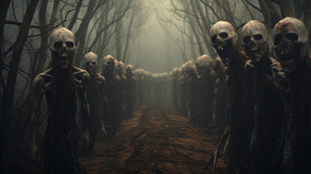 the cthulhu, a terrifying mythical creature, emerges from the dark depths of the ocean, its grotesque tentacles writhing in the air as it unleashes a blood-curdling scream, sending chills down the spine in this hauntingly realistic 4k horror image, perfect for fans of lovecraftian horror and dark fantasy. ai generatedの素材