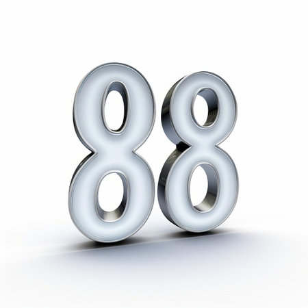 number eighty stands out prominently against a pristine white background, its bold, black digits creating a striking visual contrast that grabs attention, perfect for design projects requiring a clean and modern aesthetic, such as graphics, posters, and digital art. ai generatedの素材