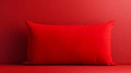 the wall features a stunning solid red background, subtly transitioning into a lighter shade on the right side, creating a captivating gradient effect that exudes a sense of modernity and sophistication, perfect for a minimalist interior design that emphasizes clean lines and bold color schemes. ai generatedの素材