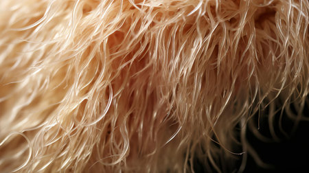 the human torso showcases a fascinating display of body hair growth, with thick strands sprouting from the 16th thoracic vertebra, highlighting the natural beauty of the human form and the intricate details of our anatomy, captured in stunning macro photography. ai generatedの素材