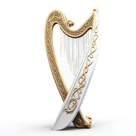 the 3d harpe sword stands majestically against a pristine white background, its intricately designed blade and ornate hilt showcasing exceptional craftsmanship, evoking a sense of ancient greek and roman mythology, perfect for history buffs, collectors, and enthusiasts of medieval weaponry and fantasy art. ai generatedの素材