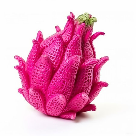 dragonfruit, a vibrant and exotic tropical fruit, is showcased in a unique and creative way, surrounded by a delicate knitted cover, isolated on a pristine white background, highlighting its natural beauty and vibrant pink color, perfect for healthy eating and culinary inspiration. ai generatedの素材