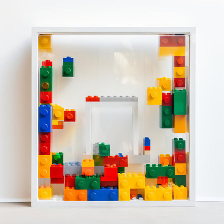 the lego figure stands proudly in front of a bright white background, showcasing its vibrant colors and intricate details, with its miniature body and limbs posed in a playful stance, capturing the imagination of kids and adults alike in this high-quality, close-up photograph. ai generatedの素材