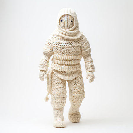 the morgan horse, intricately knitted in 3d, stands proudly against a pristine white background, showcasing its majestic full body in exquisite detail, capturing the essence of this beloved breed in a unique and fascinating textile art form, perfect for horse enthusiasts and craft lovers alike. ai generatedの素材