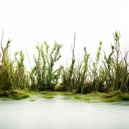 seagrass beds, a vital marine ecosystem, thrive in shallow coastal waters, providing a habitat for diverse marine life, including fish, crustaceans, and mollusks, while also protecting shorelines from erosion and supporting biodiversity in aquatic environments. ai generatedの素材
