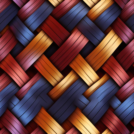 the 3d seamless twill weave pattern features a intricate network of interlacing yarns, showcasing a complex textile design that combines functionality with aesthetic appeal, ideal for upholstery, fashion, and industrial applications, highlighting the beauty of woven structures and fabric technology. ai generatedの素材