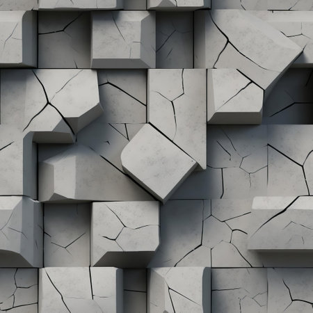 the concrete texture displays a 3d seamless pattern of rough, grey concrete with subtle cracks and imperfections, perfect for architectural visualizations, 3d modeling, and design projects, evoking a sense of industrial chic and modern urban aesthetic. ai generatedの素材