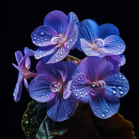 the african violet, a delicate and vibrant houseplant, showcases its stunning purple petals and yellow center, thriving in low-light conditions and requiring minimal maintenance, making it a popular choice for indoor gardens and plant enthusiasts alike. ai generatedの素材